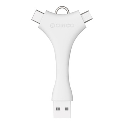 便携时尚！奥睿科 充电数据线(白色)带挂孔