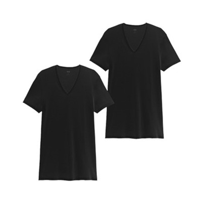 四色可选！优衣库 SUPIMA COTTON V领T恤(2件装) 162844