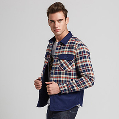 柔软舒适！Lee男士时尚百搭格纹加棉保暖衬衣L13334K55K16