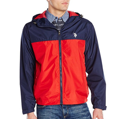 低价！U.S. Polo Assn. Windbreaker 男款连帽风衣