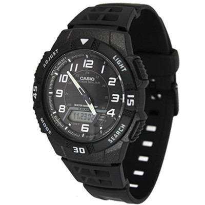 时尚精致！卡西欧 普通系列太阳能休闲男表 黑色