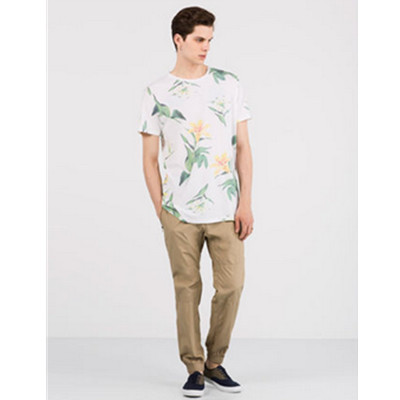 夏装清仓！PullAndBear男士花朵印花T恤09239506
