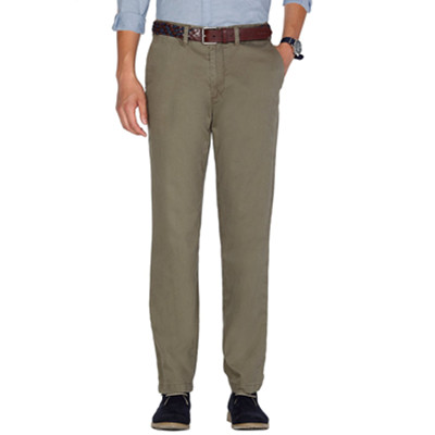 休闲百搭！Nautica诺帝卡男式带弹合身休闲长裤P53902TL