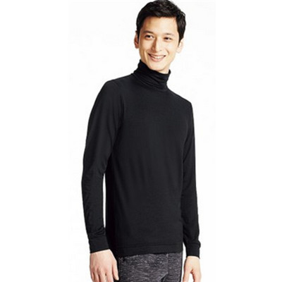 舒适保暖！UNIQLO优衣库HEATTECH两翻领T恤(9分袖)172757