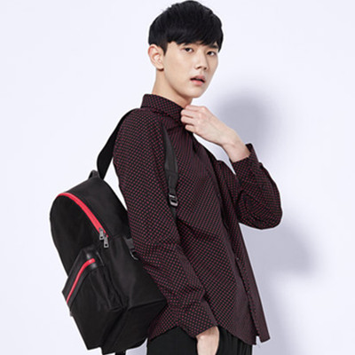 休闲百搭！gxg.jeans男士时尚修身星星休闲青年长袖衬衫#53603194