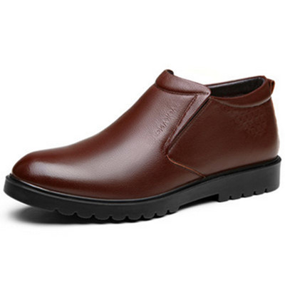 商务休闲！奥康冬季加绒保暖真皮休闲鞋1558200002