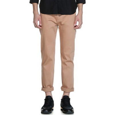 价格不错！TRENDIANO棉质纯色中腰休闲长裤3143062700