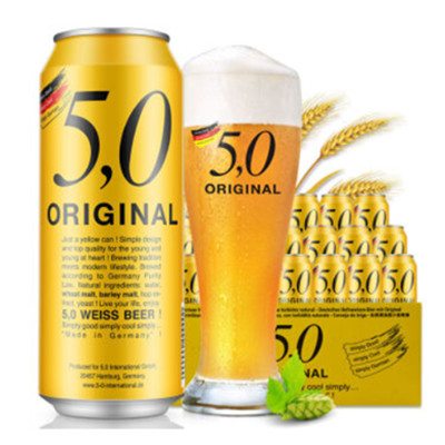 客户端好价！5.0 ORIGINAL 自然浑浊型小麦啤酒 500ml*24听