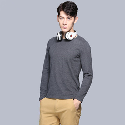 多色可选！真维斯休闲圆领纯棉长袖T恤