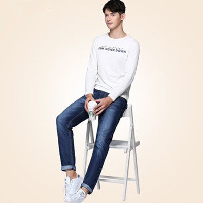 时尚流行！真维斯修身水洗直筒弹力牛仔裤