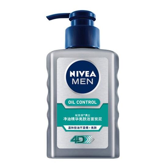 控油保湿！NIVEA 妮维雅 男士 亮肤洁面炭泥150ml