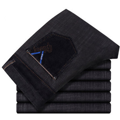 时尚拼接！花花公子厚款韩版商务牛仔裤9313