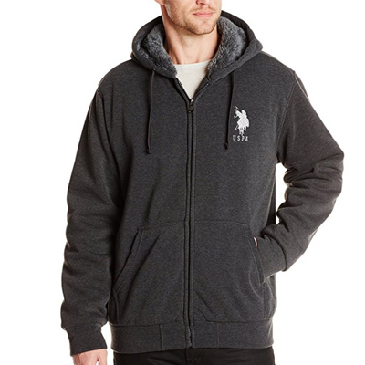 保暖！U.S. Polo Assn. Sherpa-Lined 男士时尚连帽卫衣