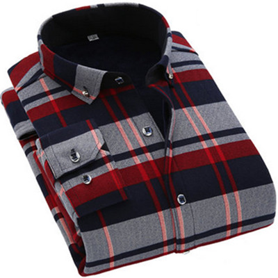 保暖时尚！蓝曼龙秋冬新款男士加绒加厚衬衣BJRLM3610