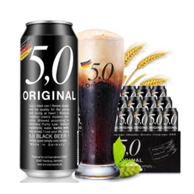 德国原装进口！5.0 ORIGINAL 黑啤啤酒 500ml*24听