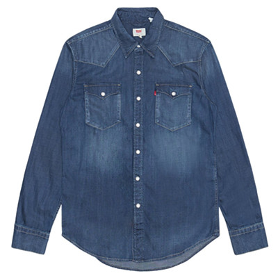 牛仔风！Levi's李维斯男式长袖牛仔衬衫65816-0160