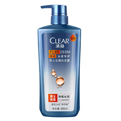 劲爽水润！CLEAR 清扬 男士无硅油去屑洗发露680ml