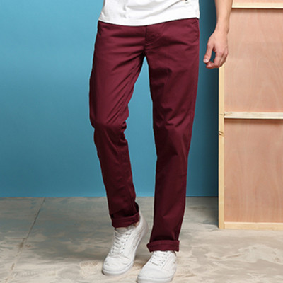 休闲百搭！Lee红色卷边休闲裤LMZ7951MN3KS