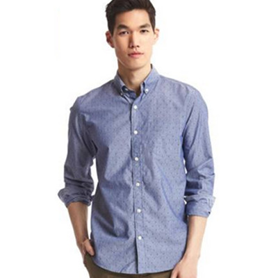 双11预售！Gap清新圆点印花舒适长袖衬衫321861