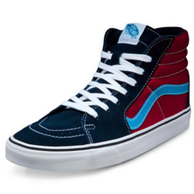 双11预售！VANS范斯蓝红色情侣运动鞋Sk8-Hi