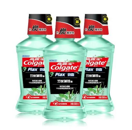 清新口气！Colgate 高露洁 漱口水 竹炭薄荷500ml*3