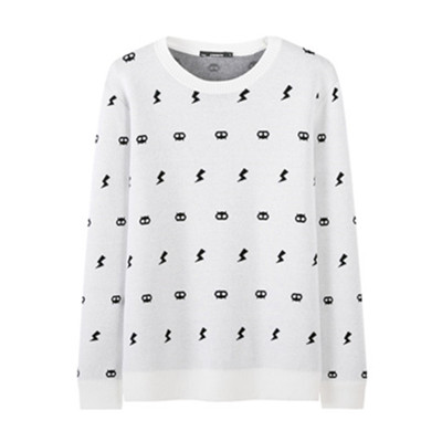 双11预售！森马圆领套头卡通闪电提花针织衫