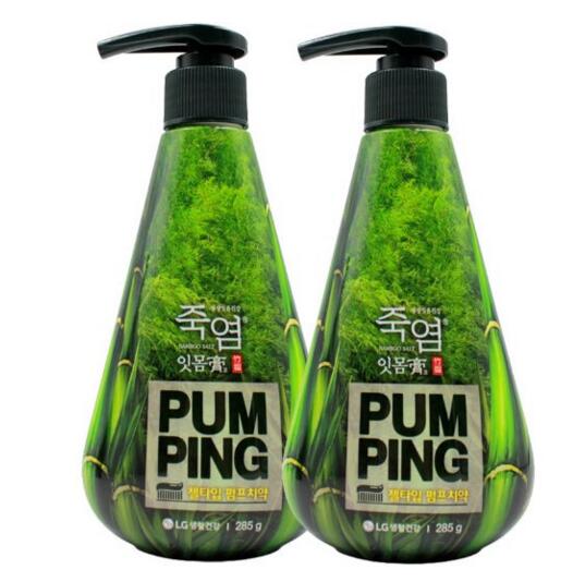 去除牙菌斑！倍瑞傲 按压式液体牙膏 竹盐护龈285g*2支