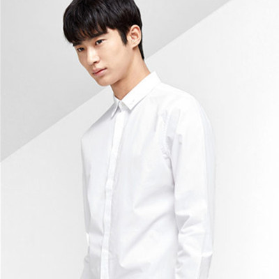 双11预售！GXG时尚白色斯文长袖衬衫#64803014