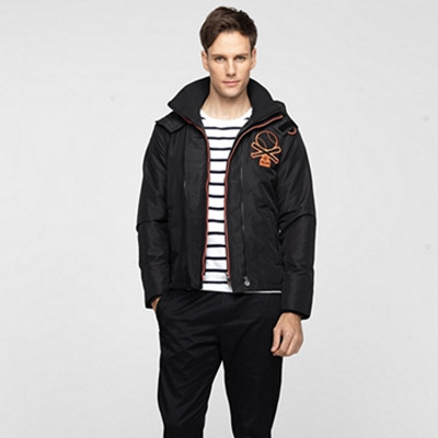 双11预售！佐丹奴棒球刺绣双色拉链抓绒男士外套01074693