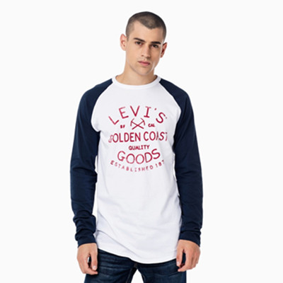 双11预售！Levi's李维斯男士Logo印花纯棉长袖T恤22526-0004a