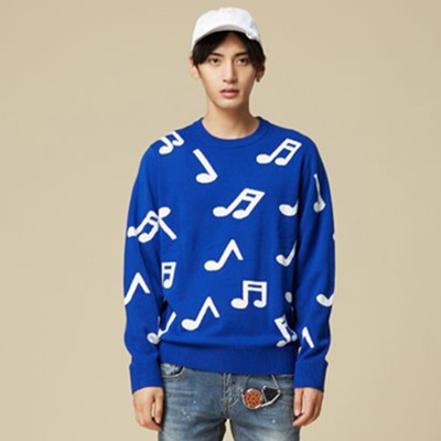 双11预售！美特斯邦威音符针织衫601693-1