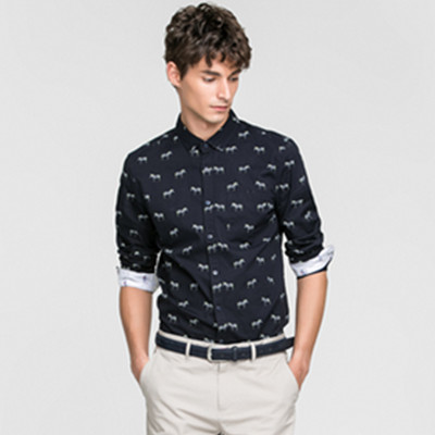 双11预售！SELECTED思莱德纯棉修身男衬衫F|416105027X