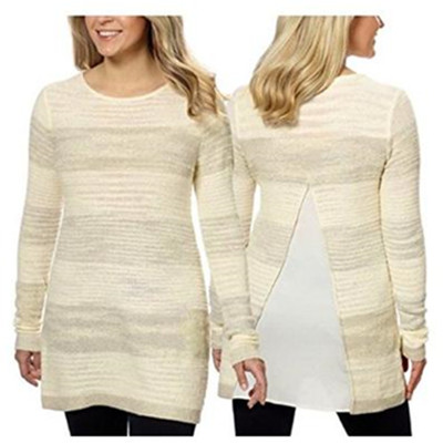 大牌特价！Calvin Klein女士开裂下摆雪纺衫