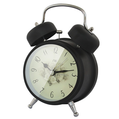 乐享生活！TXL永信 3.5英寸超静音双打铃夜灯石英闹钟