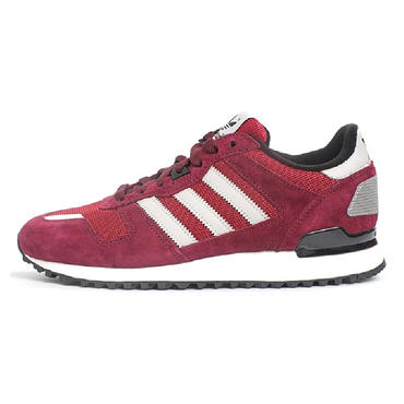 經(jīng)典潮流！Adidas ZX 700 深紅色 情侶休閑跑鞋