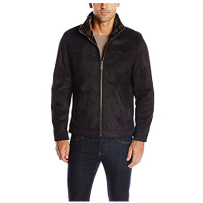 休闲风格！​Nautica Faux 诺帝卡 男士仿羊皮短款外套