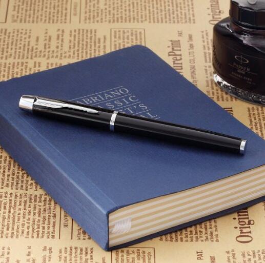 2016新品！派克  IM系列纯黑丽雅白夹宝珠笔/笔记本礼盒