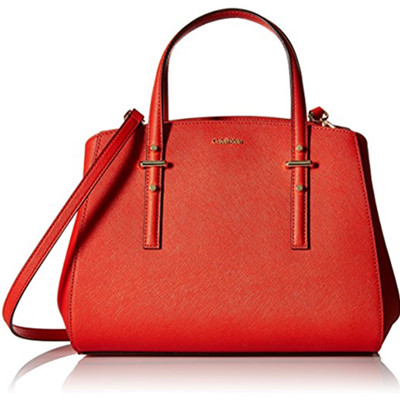 时尚大方！Calvin Klein Novelty 十字纹牛皮手袋