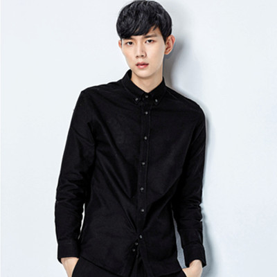 双11预售！gxg.jeans修身字母印花休闲长袖衬衫#64903001