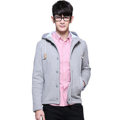 双11预售！真维斯短款修身连帽净色卫衣61-121503