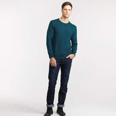 双11预售！佐丹奴纯色羊毛混纺圆领长袖套头毛衣13054501