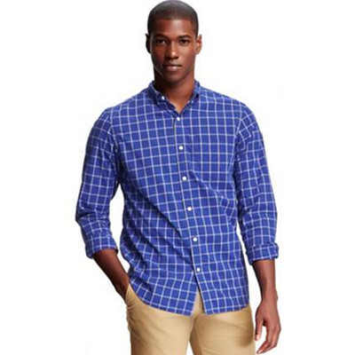 双11预售！Old Navy全棉长袖格子衬衫多色尖领衬衫207974