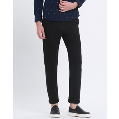 双11预售！马克华菲英伦简约青年修身细脚黑色休闲裤71536075030