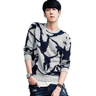 双11预售！AMH修身圆领潮流套头针织衫NV5825