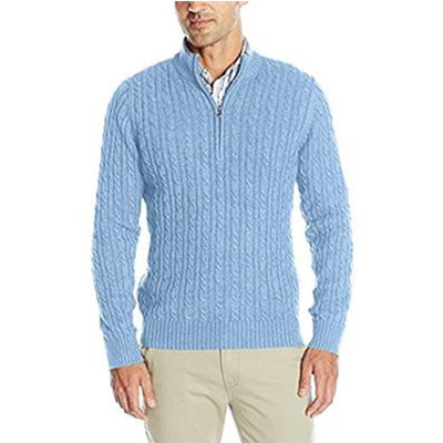 多色可选！IZOD男士纯棉长袖1/4 拉链毛衣