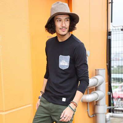 双11预售！Lee男士休闲黑色圆领LOGO长袖T恤L25044V41K11