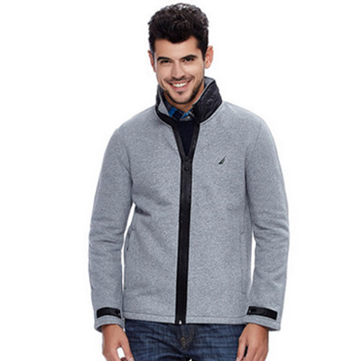 双11预售！NAUTICA诺帝卡男装全开襟立领藏帽卫衣KC43001