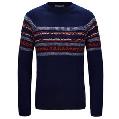 双11预售！马克华菲男士民族圆领套头针织毛衫7164040275075