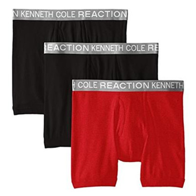 多色可选！Kenneth Cole REACTION男式3件装棉制四角内裤