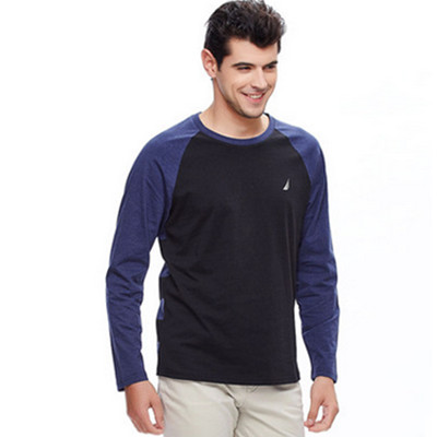 双11预售！NAUTICA诺帝卡男装长袖拼色T恤V53979